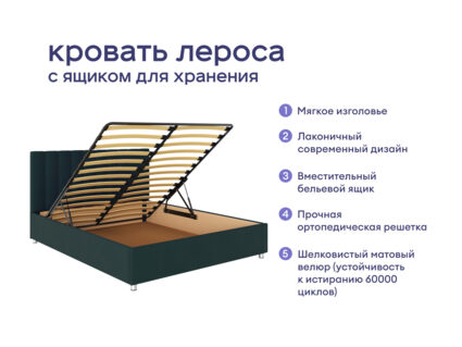 Кровать Димакс Лероса с п/м + матрас Мистер Слип Soft Line Мини Хард 1472