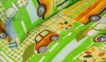 Комплект постельного белья ясельный Kariguz Машинки зеленый