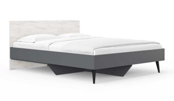 Кровать 90х200 см Сонум Ines Ясмунд + серый (с основанием из ДСП)
